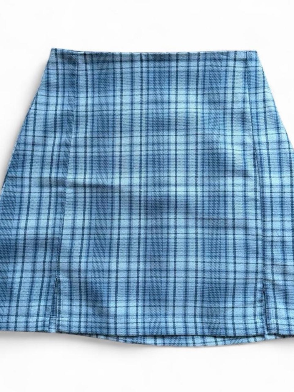 John Galt Blue Plaid Mini Skirt - Women's Casual A-Line